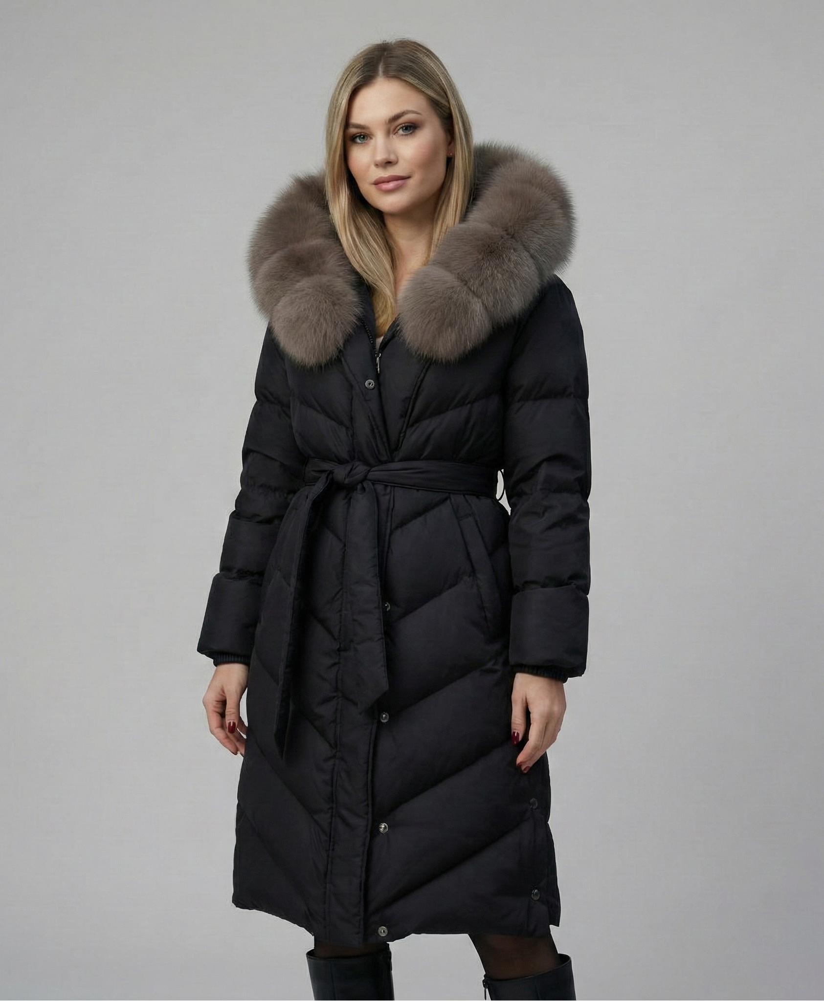 ROSA™ | ELEGANTE JAS MET ZACHTE FAUX FUR KRAAG