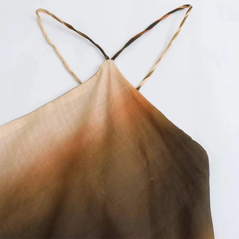 Bloom ™ | Elegante Tie-Dye Halter Midi-jurk