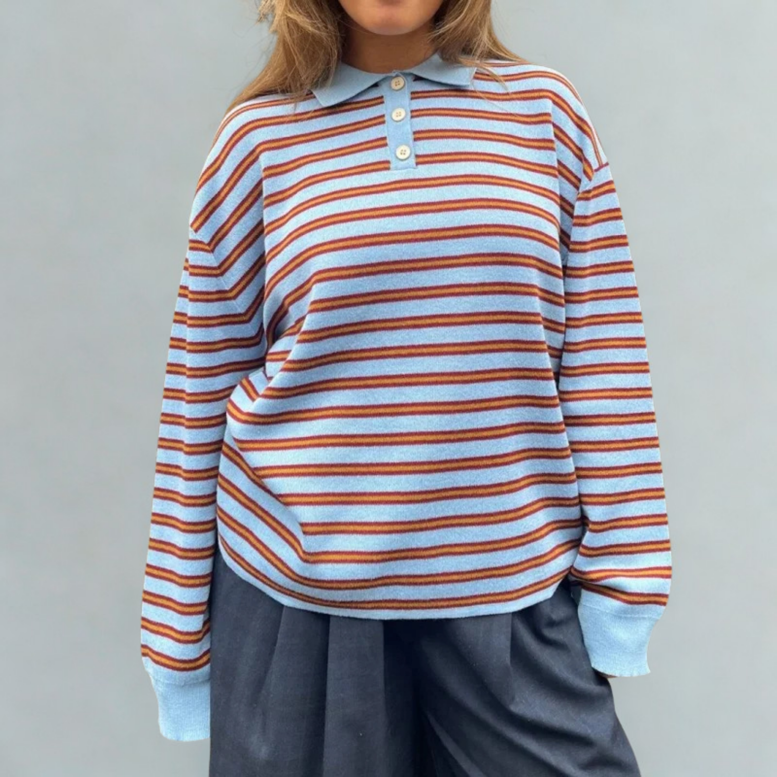 GESTREEPTE VINTAGE TRUI | ROSA™