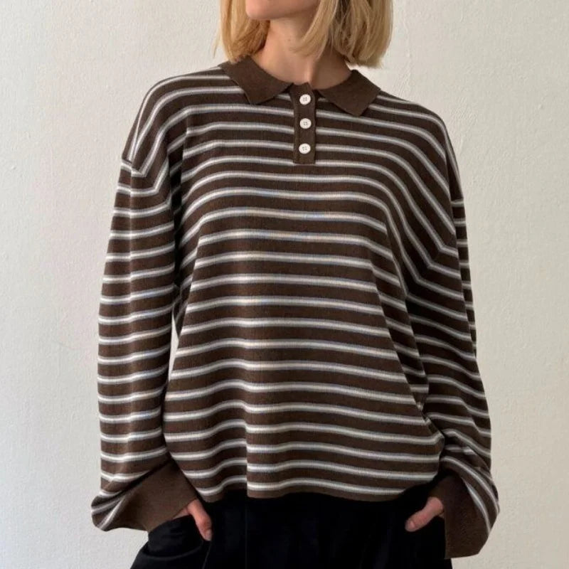 GESTREEPTE VINTAGE TRUI | ROSA™