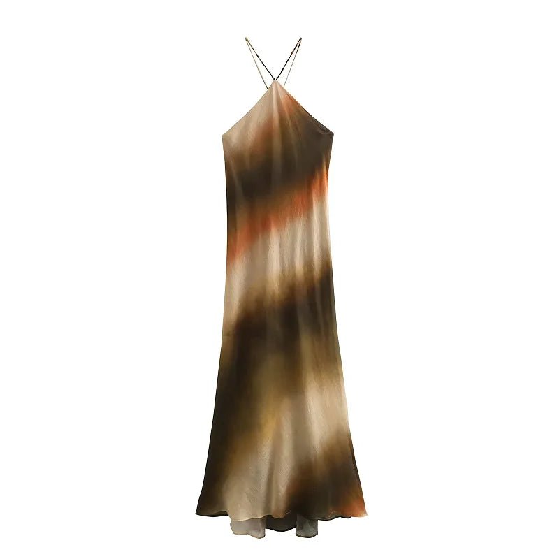 Bloom ™ |  Elegante Tie-Dye Halter Midi-jurk